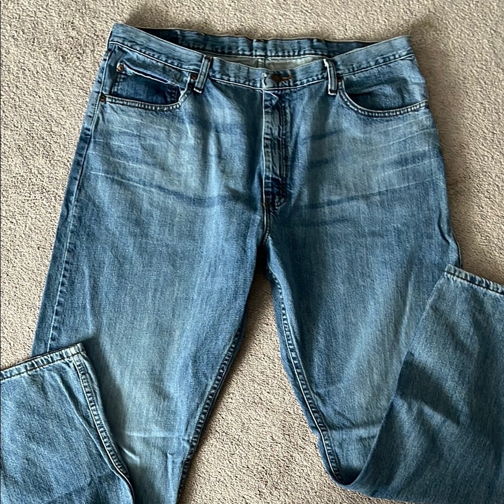 Wrangler Relaxed Blue Jeans Classic Denim - Picture 3 of 5